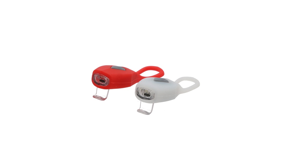 BALIZA SET D/T SILICONA 2LED 3 FUNCIONES C/SUJETADOR TOPMEGA