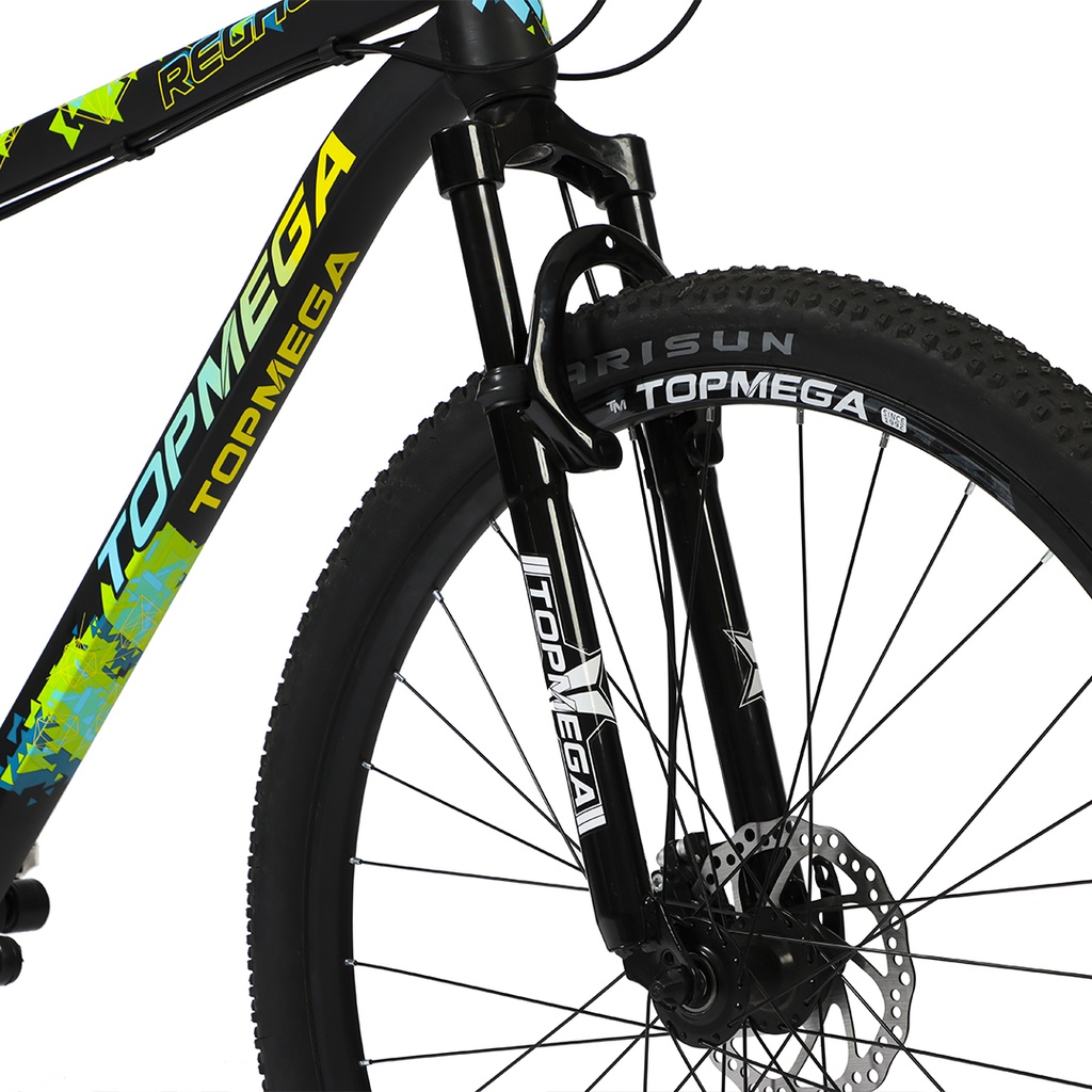 BICICLETA MTB REGAL ALUMINIO R29 21V NEGRO VERD/CEL/AMA L