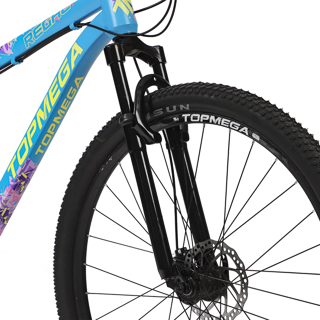 BICICLETA MTB REGAL ALUMINIO R29 21V CELESTE AMA/ROSA M