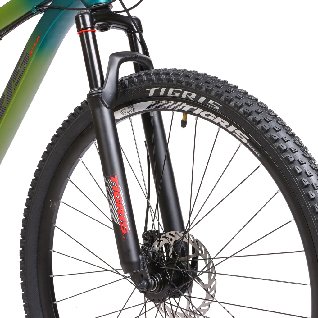 BICICLETA MTB TIGRIS ACERO R29" 21VEL GRIS/VERDE TALLE S