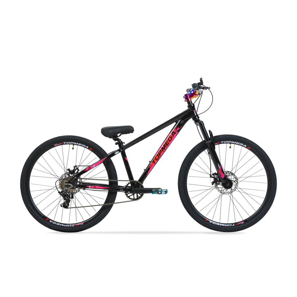 BICICLETA MTB TOPMEGA WHIPER ALUMINIO R26" 7VEL NEGRO/FUCSIA