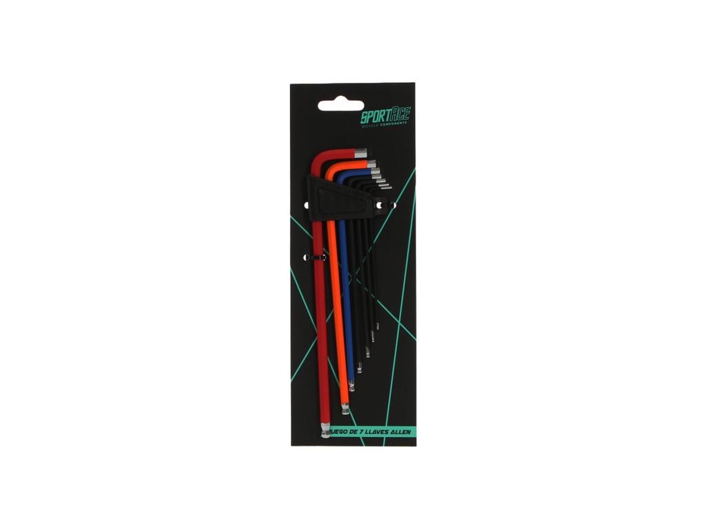JUEGO 7 LLAVES ALLEN SPORTACE CR-V COLORES EXTREMO ESFERICO 