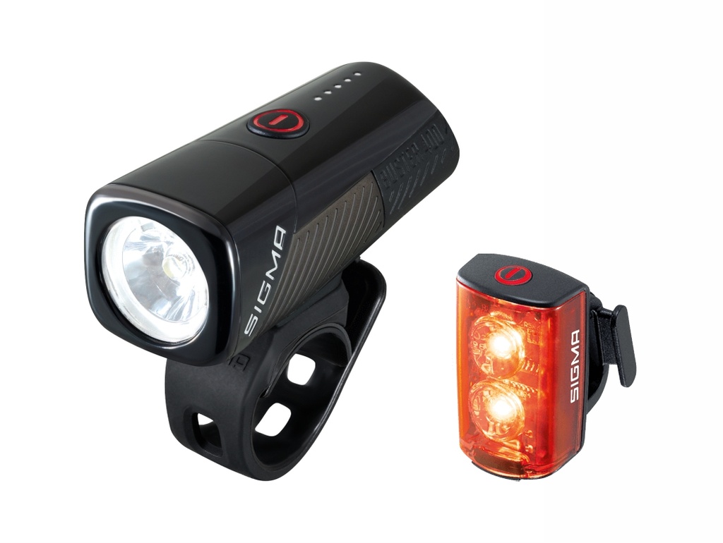 LUZ DELANTERA SIGMA BUSTER 400 + TRASERA RL 80