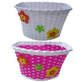 CANASTO TEJIDO TOPMEGA PLASTICO C/FLORES 16''