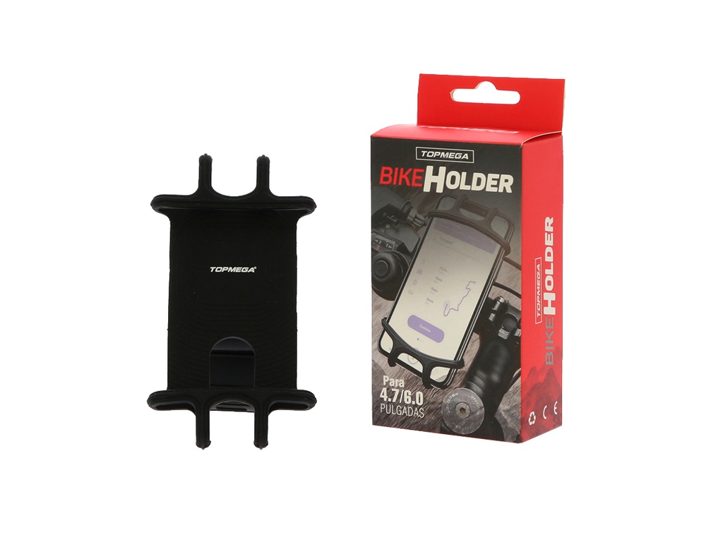 PORTA CELULAR TOPMEGA AJUSTABLE SILICONA NEGRO