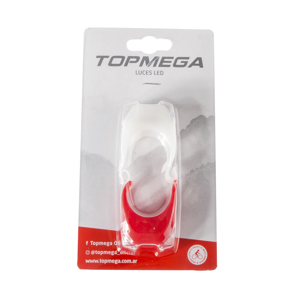 BALIZA TOPMEGA SET D/T SILICONA 2LED 3FUNCIONES C/SUJETADOR SIN PILAS