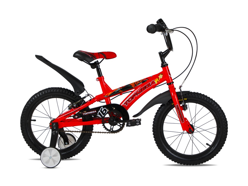 BICICLETA INFANTIL TOPMEGA CROSSBOY VARON ACERO R16" 1VEL ROJO