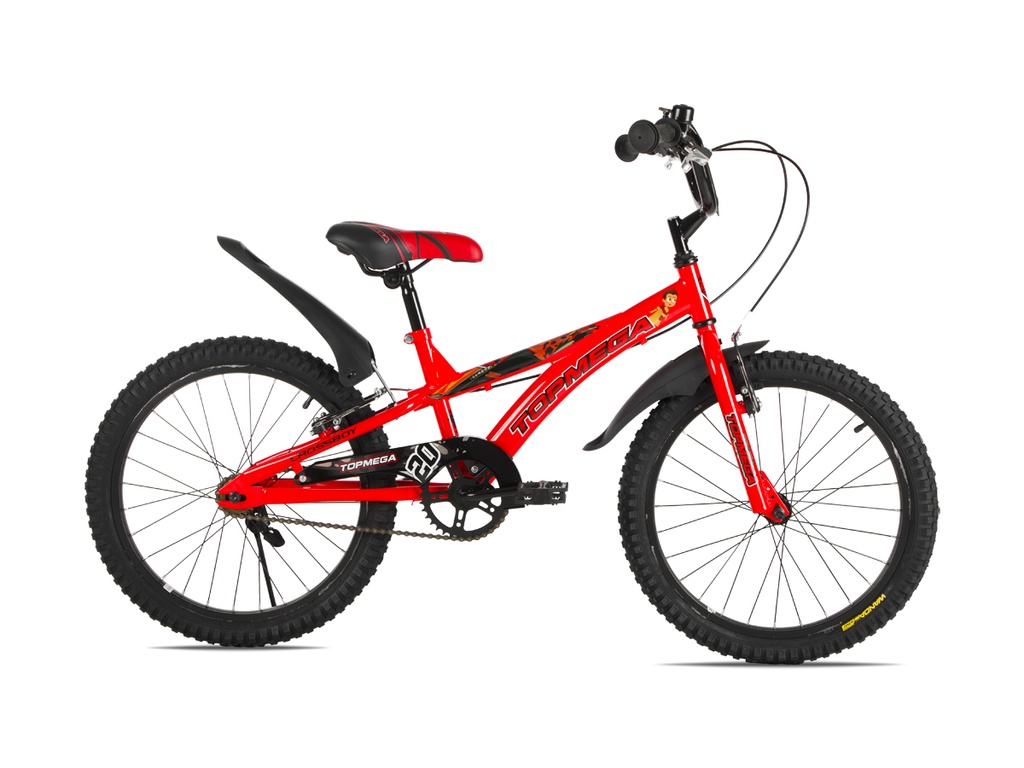 BICICLETA INFANTIL TOPMEGA CROSSBOY VARON ACERO R20" 1VEL ROJO