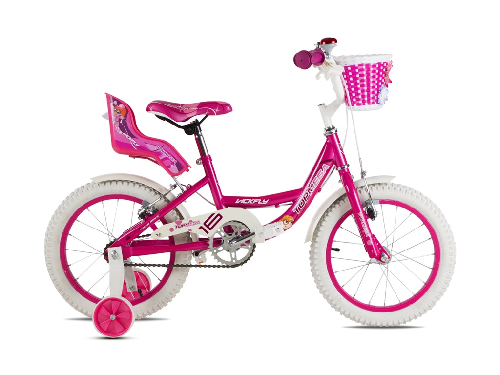 BICICLETA INFANTIL TOPMEGA VICKFLY NENA ACERO R16" 1VEL ROSADO
