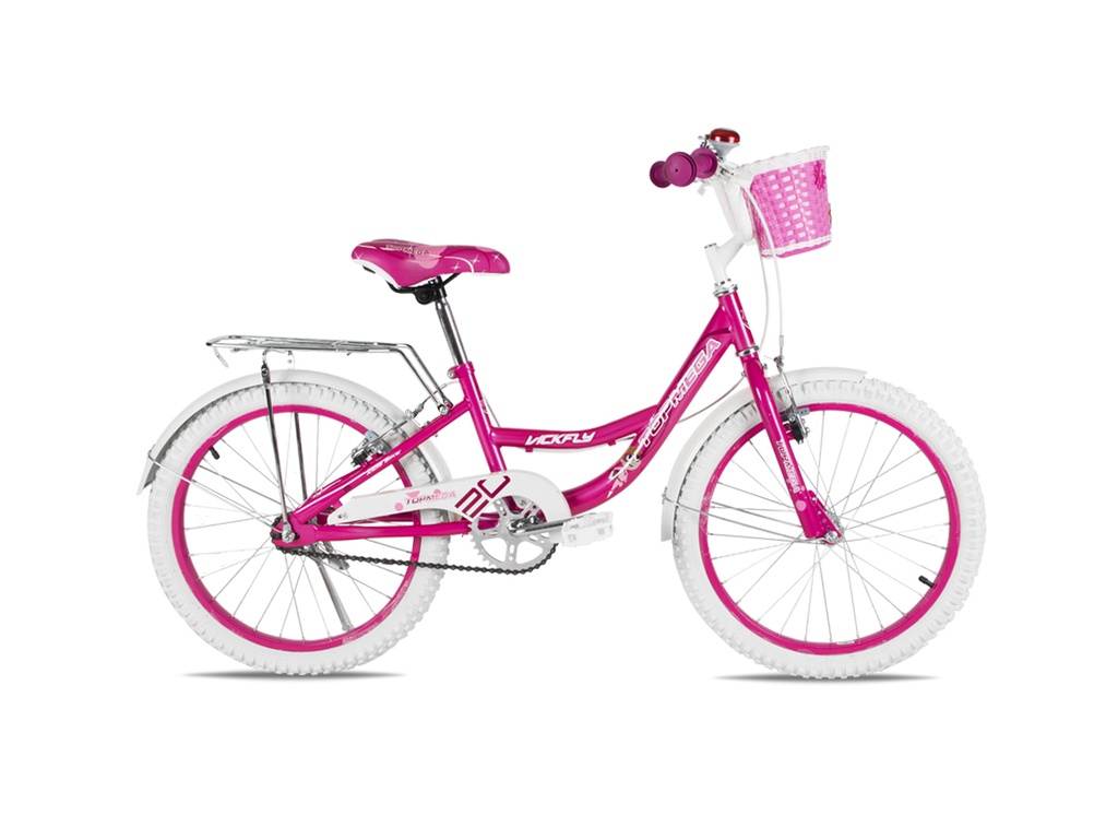 BICICLETA INFANTIL TOPMEGA VICKFLY NENA ACERO R20" 1VEL ROSADO