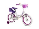 BICICLETA INFANTIL TOPMEGA FLEXYGIRL NENA ACERO R16" 1VEL BLANCO/VIOLETA