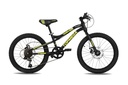 BICICLETA INFANTIL MTB TOPMEGA SLIDER ACERO R20" 7VEL NEGRO/AMARILLO