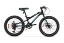 BICICLETA INFANTIL MTB TOPMEGA SLIDER ACERO R20" 7VEL NEGRO/CELESTE