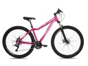 BICICLETA MTB TOPMEGA FLAMINGO ALUMINIO R29 21VEL SHIMANO TOURNEY FUCSIA/BLANCO TALLE M