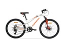 BICICLETA INFANTIL MTB TOPMEGA SLIDER ALUMINIO R24 7VEL BLANCO/NARANJA
