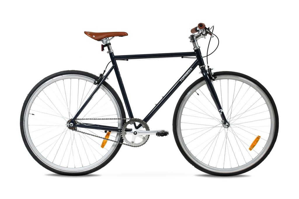 BICICLETA FIXIE TOPMEGA STREETER ACERO R28 1VEL AZUL OSCURO TALLE 54
