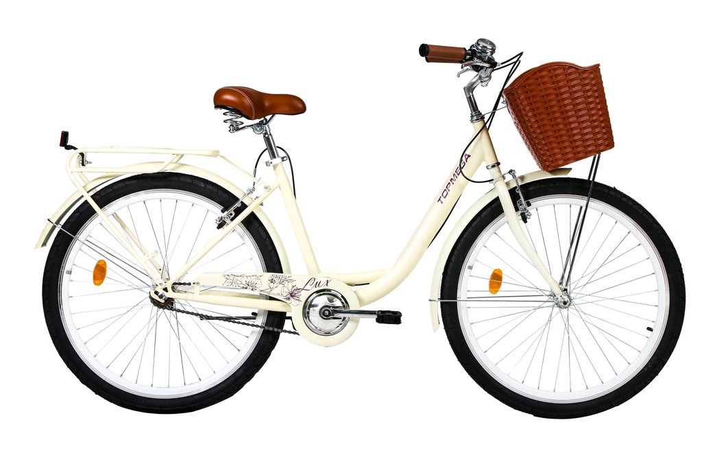 BICICLETA PASEO TOPMEGA LUX ACERO R26" 1VEL BEIGE