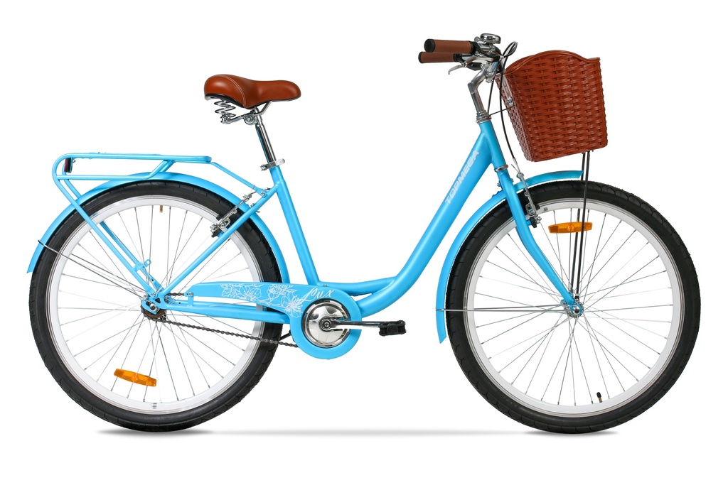BICICLETA PASEO TOPMEGA LUX ACERO R26" 1VEL CELESTE