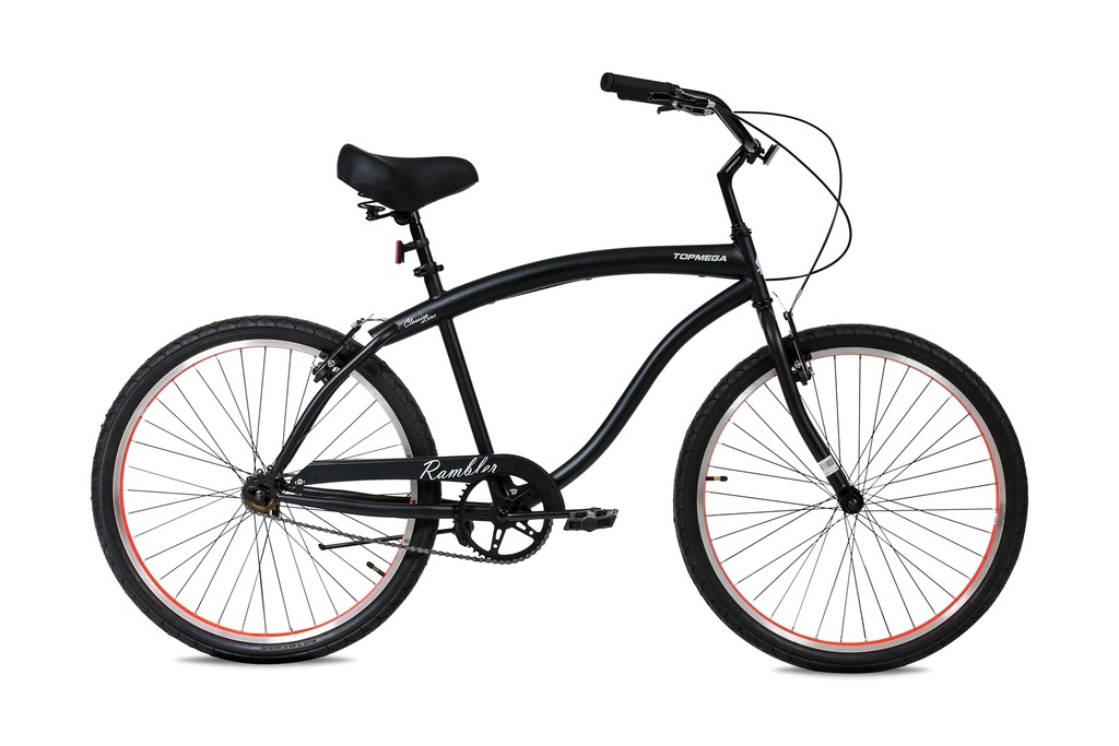 BICICLETA PASEO TOPMEGA RAMBLER R26 ACERO 1VEL NEGRA