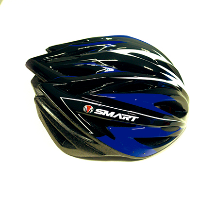 CASCO MTB SMART 25 VENTILACIONES C/VISERA 54-60 CM NEGRO/AZUL