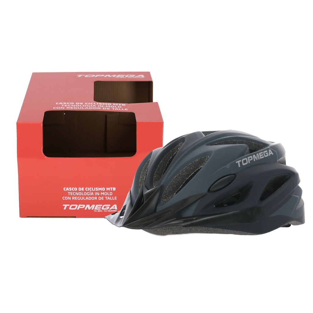 CASCO MTB TOPMEGA IN MOLD GRIS M (56-58) 