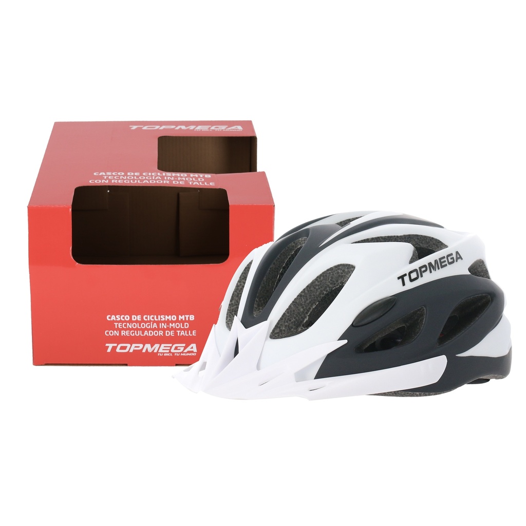 CASCO MTB TOPMEGA IN MOLD BLANCO/NEGRO M (56-58) 