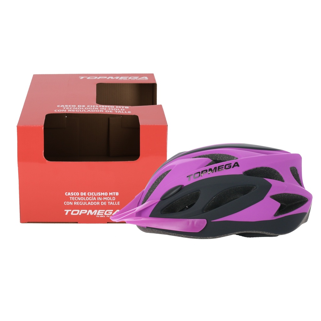 CASCO MTB TOPMEGA IN MOLD ROSA/NEGRO M (56-58) 