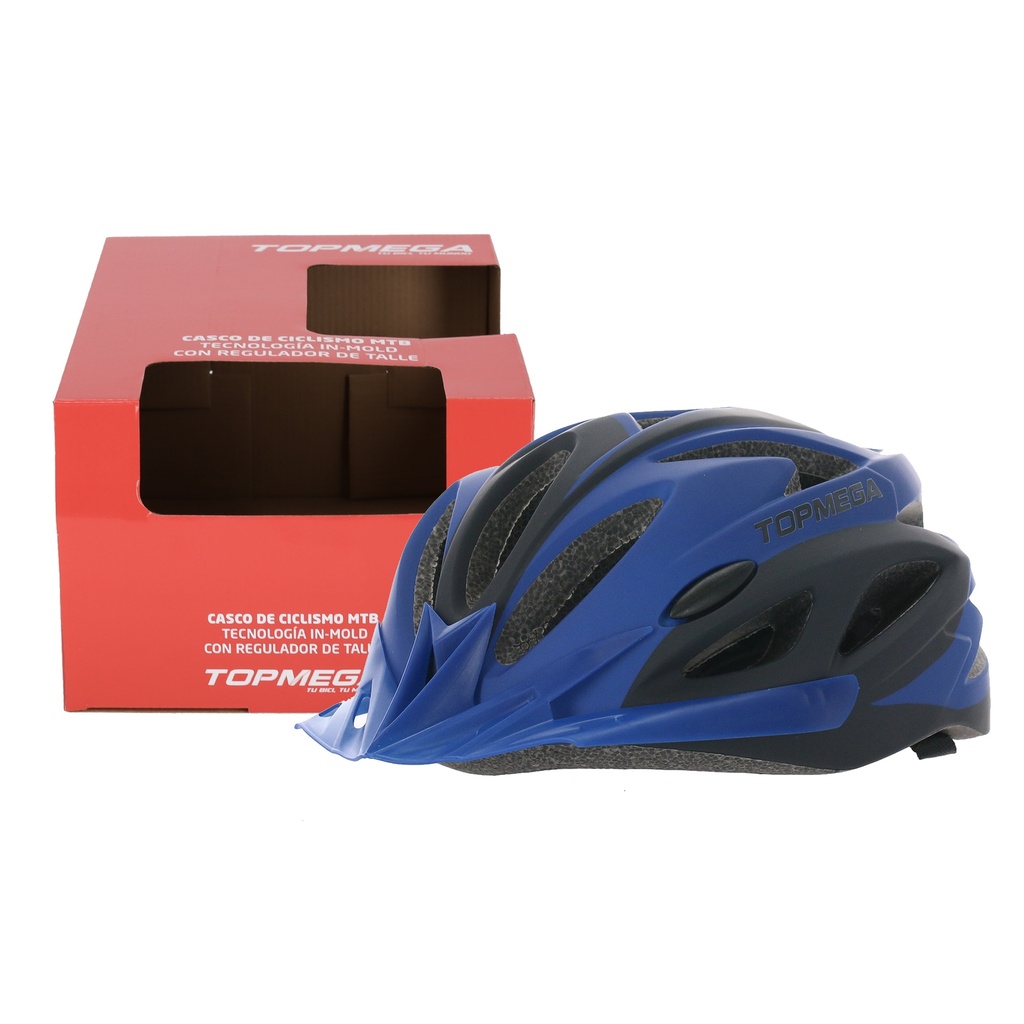 CASCO MTB TOPMEGA IN MOLD AZUL/NEGRO M (56-58) 
