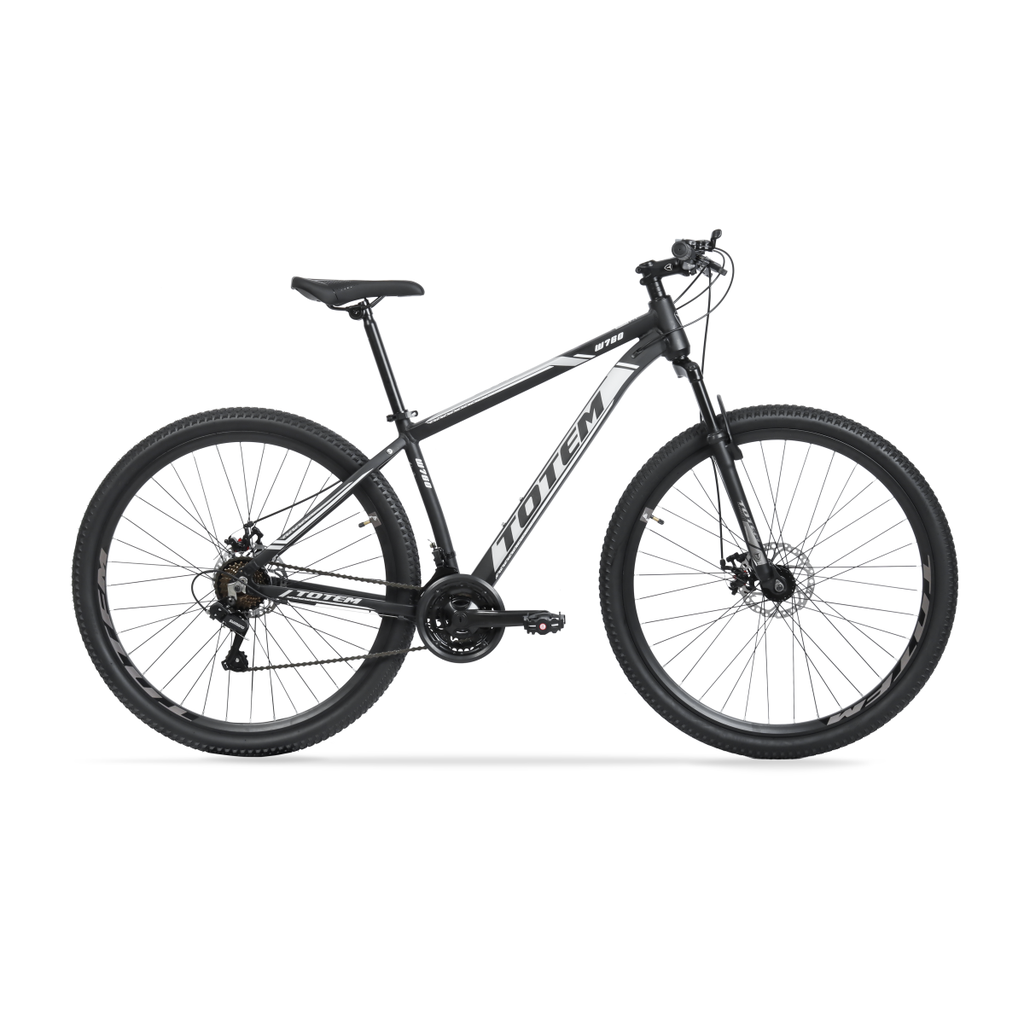 BICICLETA MTB TOTEM W760 ALUMINIO R29" 21VEL SHIMANO TOURNEY NEGRO/GRIS/BLANCO TALLE S