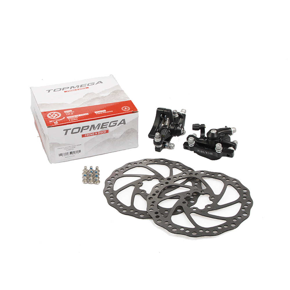 FRENO DISCO MECANICO TOPMEGA DEL/TRA CALIPER DISCO 160MM 