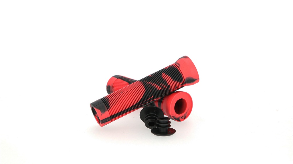 PUÑO MTB STUNT GOMA 125MM NEGRO/ROJO
