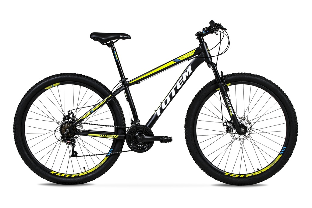 BICICLETA MTB TOTEM ACERO R29" 21VEL SUNRUN NEGRO/AMARILLO TALLE L