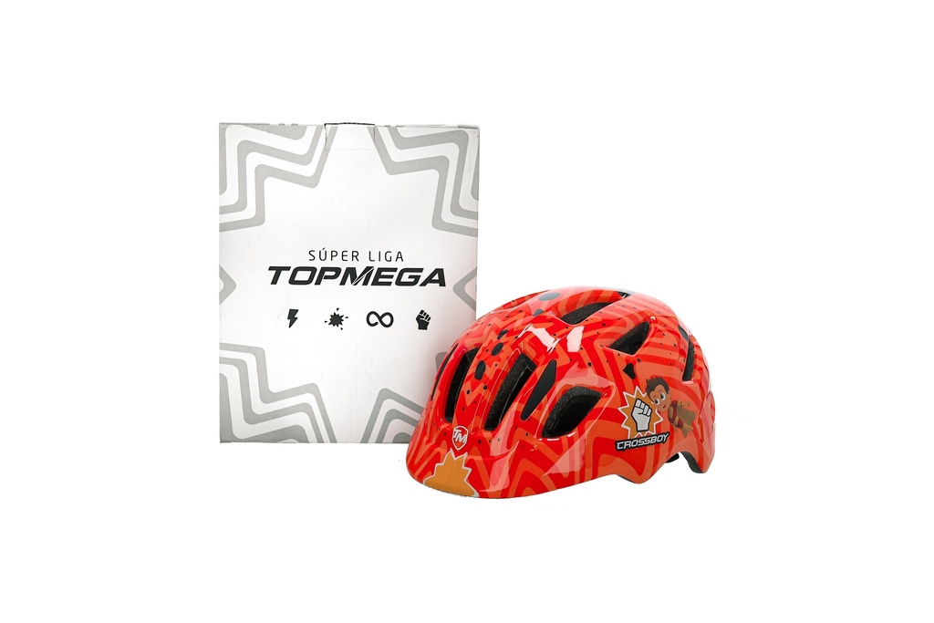 CASCO INFANTIL TOPMEGA CON REGULADOR CROSSBOY ROJO TALLE XS (46-51CM)