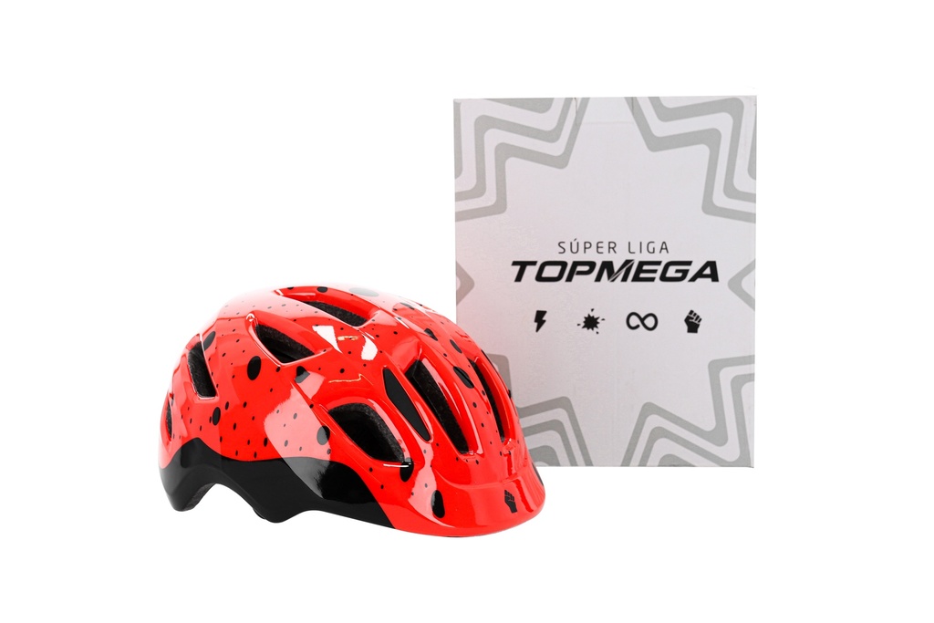 CASCO INFANTIL TOPMEGA CON REGULADOR ROJO TALLE XS (46-51CM)