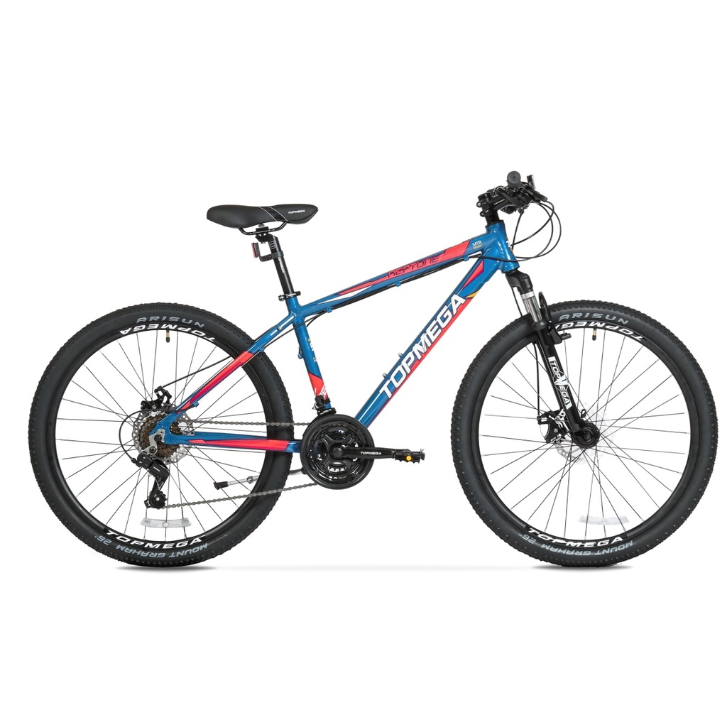 BICICLETA MTB TOPMEGA NEPTUNE ALUMINIO R26" SHIMANO TOURNEY 21VEL AZUL/FUCSIA/NARANJA TALLE S