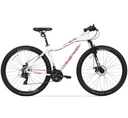 BICICLETA MTB TOPMEGA FLAMINGO ALUMINIO R29 21VEL SHIMANO TOURNEY BLANCO/ROSA/CELESTE TALLE S