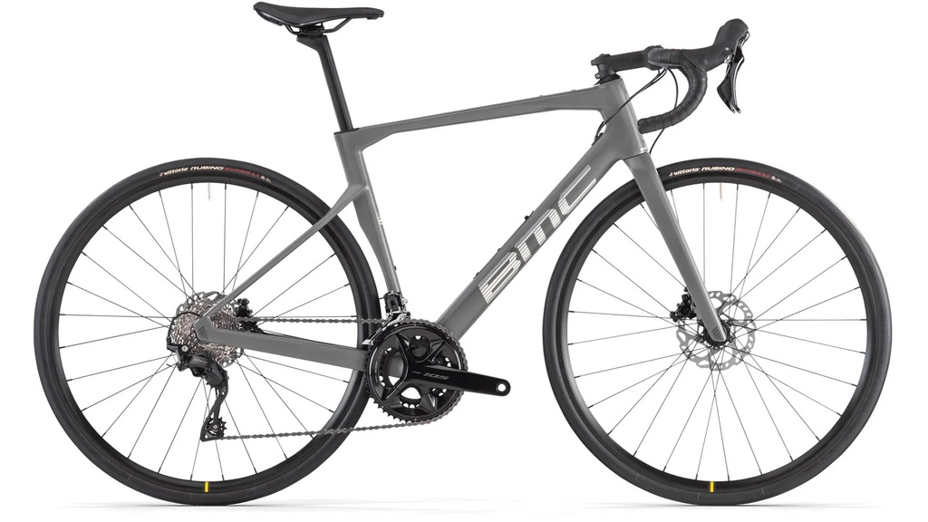 BICICLETA RUTA BMC ROADMACHINE FIVE CARBONO R28" SHIMANO 105 24VEL GRIS TALLE 58