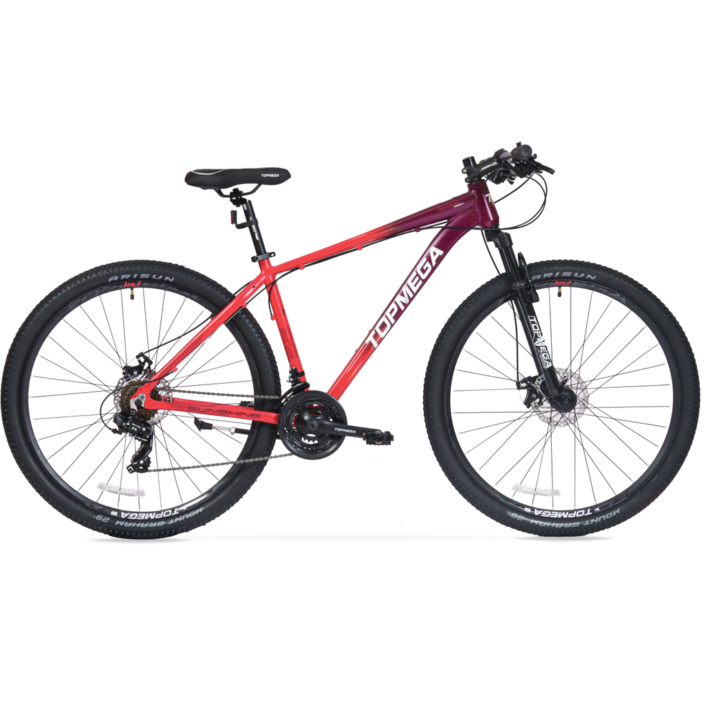 BICICLETA MTB TOPMEGA SUNSHINE ALUMINIO R29" 21VEL SHIMANO TOURNEY CORAL/VIOLETA TALLE M