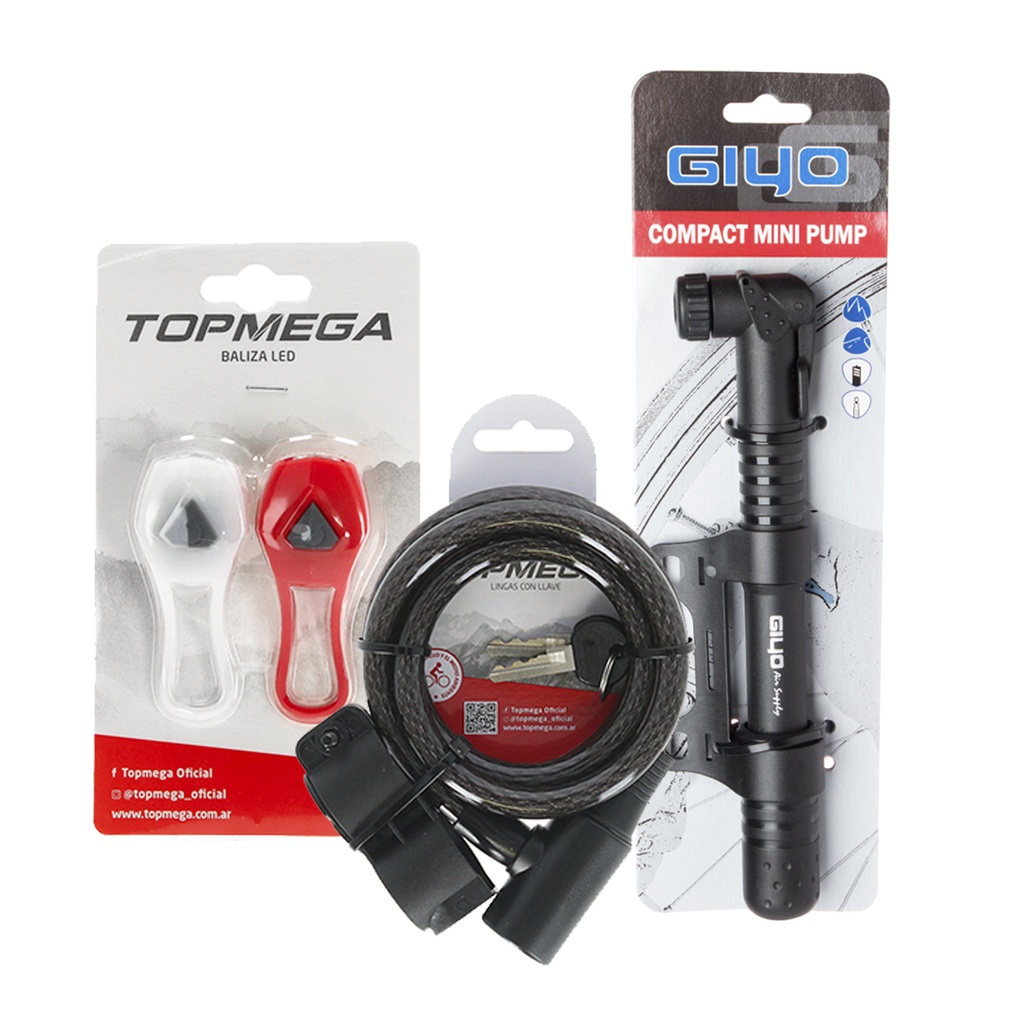 COMBO INFLADOR MINI GIYO (20un)+SET BALIZAS TOPMEGA(20un)+ESLINGA TOPMEGA(24un)