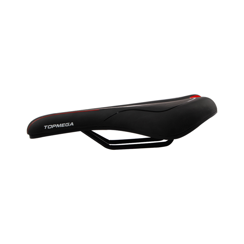 ASIENTO MTB/RUTA TOPMEGA SIN GRAMPA 270x150MM NEGRO/ROJO