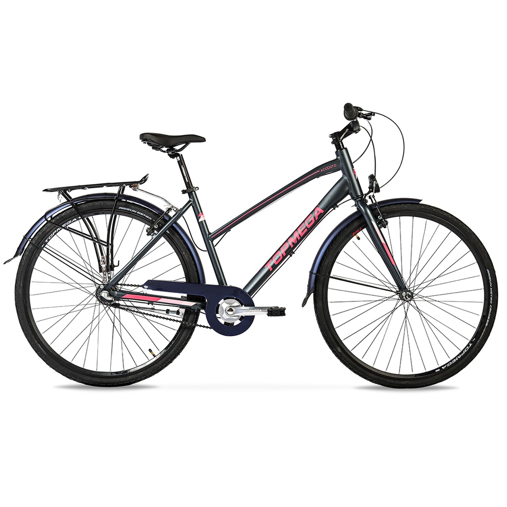 BICICLETA URBANA TOPMEGA ACCENTO ALUMINIO R28" SHIMANO NEXUS 3VEL GRIS/ROSA