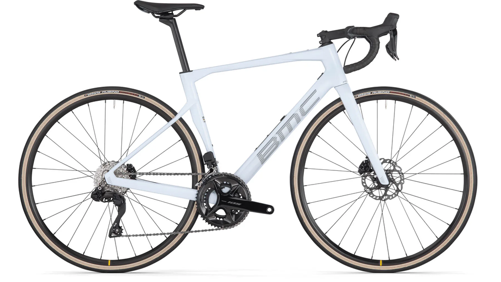 BICICLETA RUTA BMC ROADMACHINE FOUR CARBONO R28" 105 DI2 24VEL BLANCO/GRIS/NEGRO TALLE 47