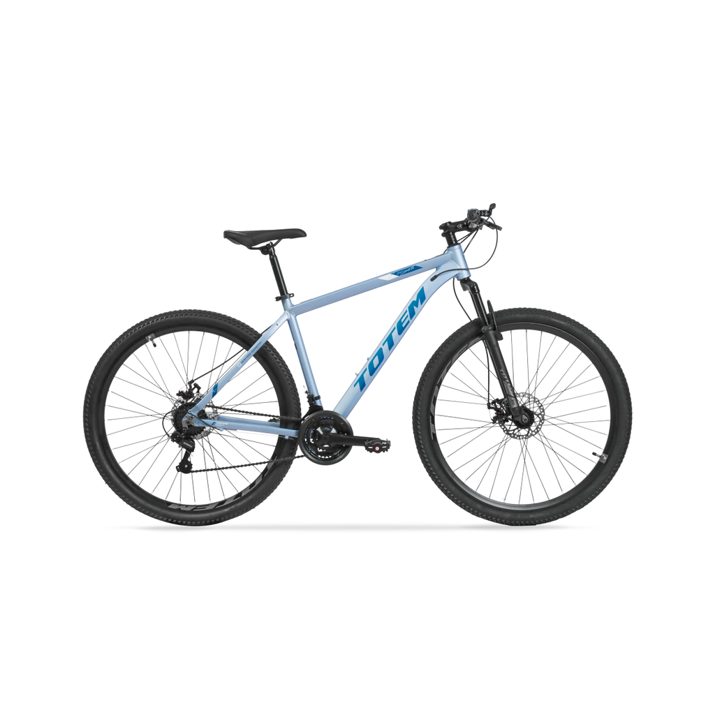 BICICLETA MTB TOTEM POWER ALUMINIO R29" 21VEL SHIMANO TOURNEY GRIS/AZUL TALLE M