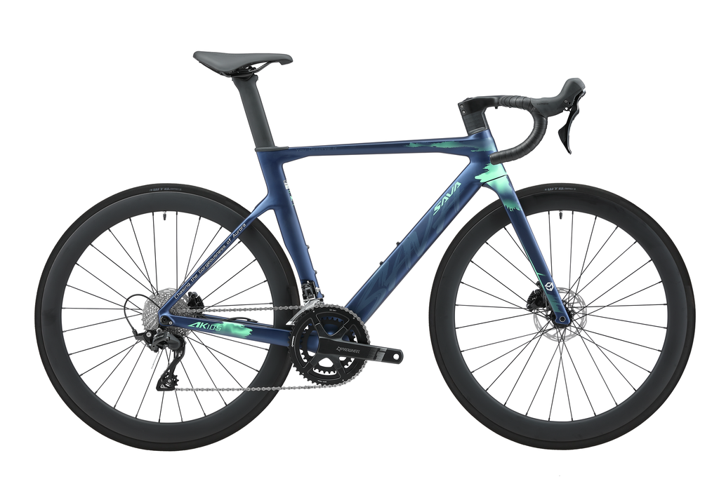 BICICLETA RUTA SAVA AK 105 CARBONO R28" SHIMANO 2X12 VEL AZUL TALLE 54