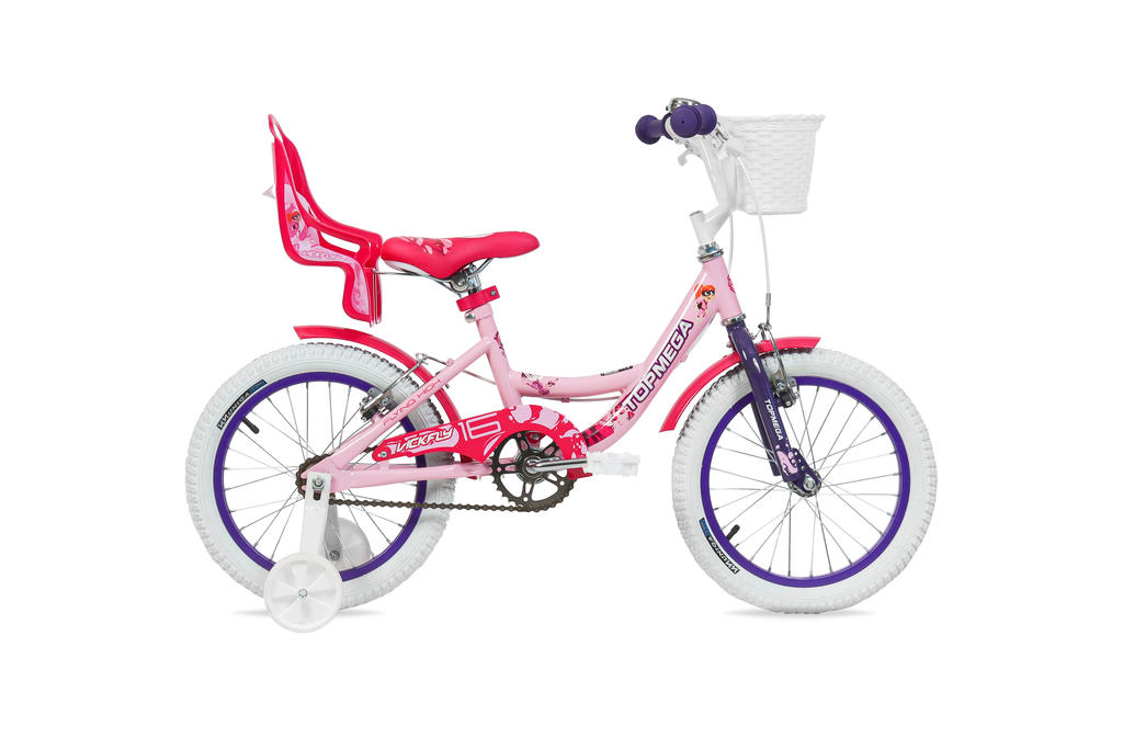 BICICLETA INFANTIL TOPMEGA VICKFLY NENA ACERO R16" 1VEL ROSA/VIOLETA