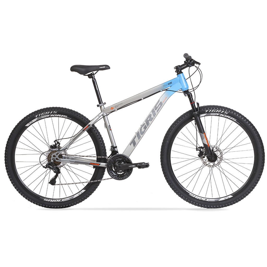 BICICLETA MTB TIGRIS ACERO R29" 21VEL GRIS/CELESTE TALLE M