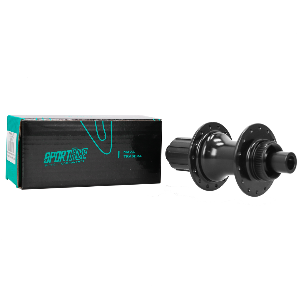 MAZA TRASERA CASSETTE RUTA SPORTACE ALUMINIO 28H OLD 142 EJE 12MM NEGRO
