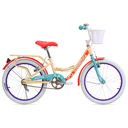 BICICLETA INFANTIL TOPMEGA FLEXYGIRL NENA ACERO R20" 1VEL ARENA/TURQUESA
